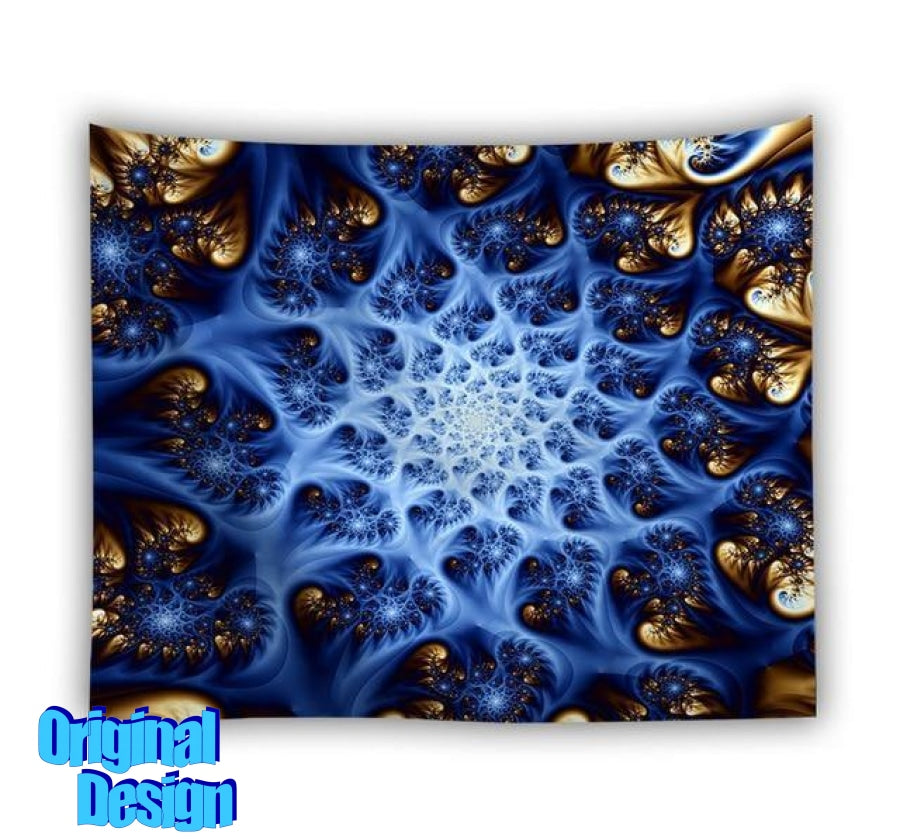 PSY Blue Cosmo Net Tapestry - www.psywear store.com