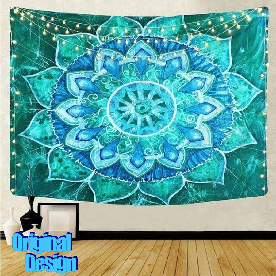 PSY Ocean Blue Mandala Tapestry - www.psywear store.com