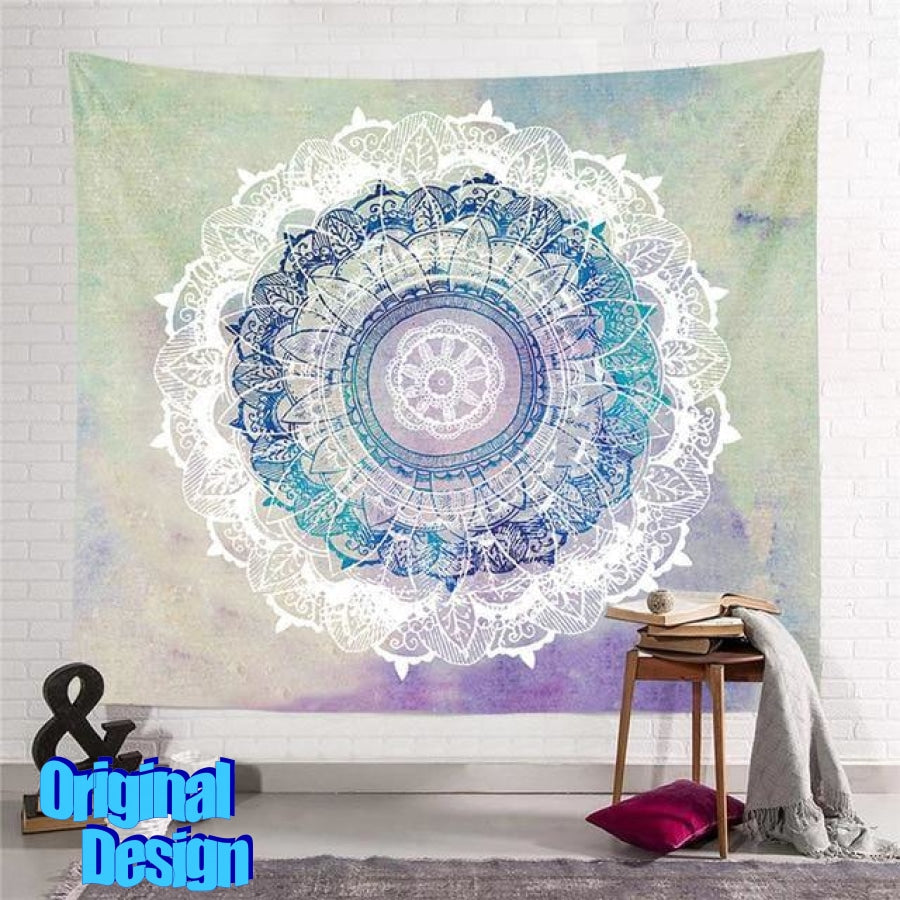 PSY White Lotus Mandala Tapestry - www.psywear store.com